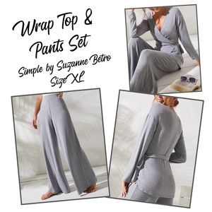 Simple by Suzanne Betro Wrap Top & Pants Set